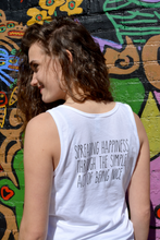 Happy white women's tank from I Love Nice People!